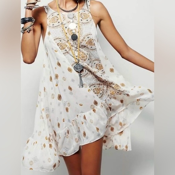 Intimately Free People x UO Into You Mini Boho Slip Dress- Size Small - Picture 2 of 11